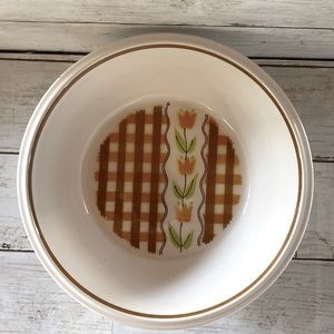 Vintage 1970s Mikasa Country Gingham Stoneware Bowl